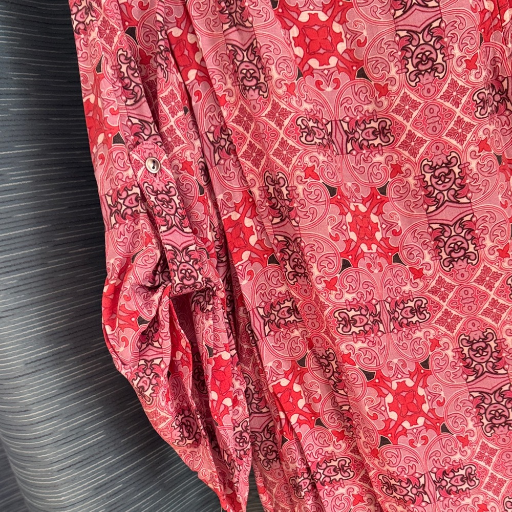 Fred David Pink Geometric Pullover Blouse - Picture 5 of 10